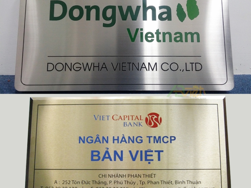Làm biển tên công ty Inox ăn mòn đẹp cao cấp