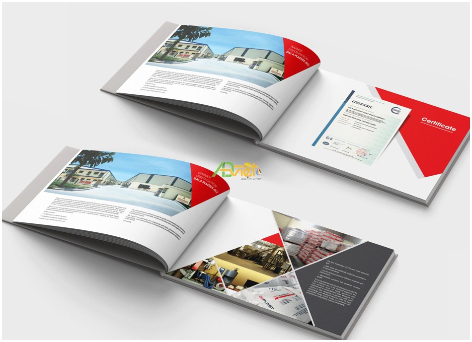 Kích thuocws cuốn catalogue A4 ngang