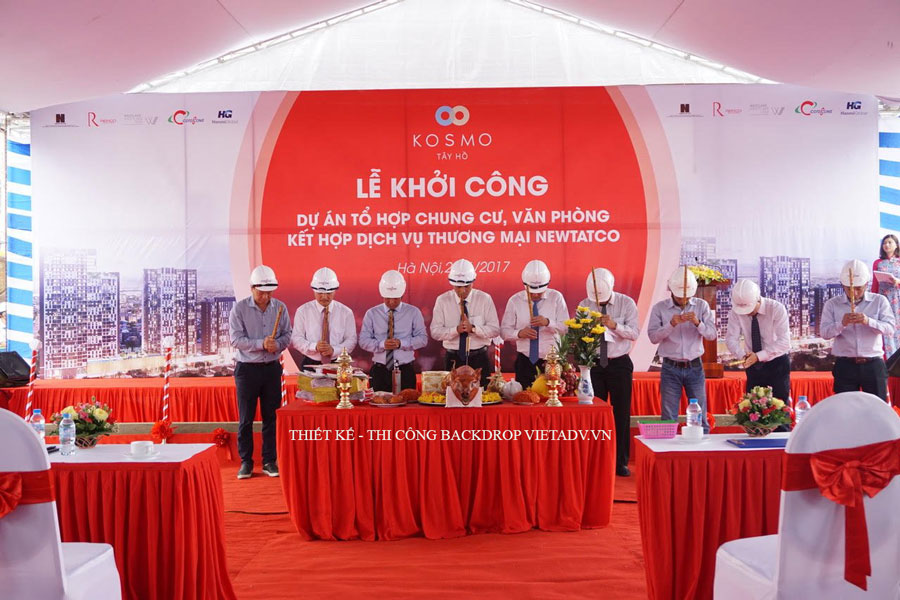 In Backdrop, cho thuê, làm backdrop lễ khởi công