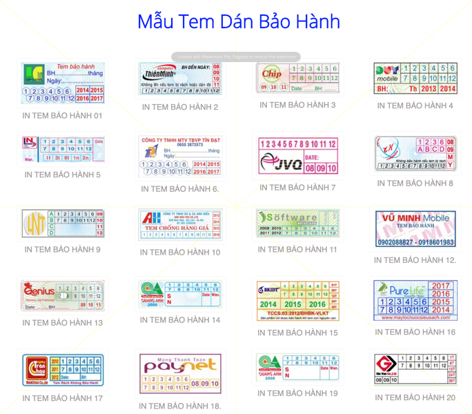 In Tem Bảo Hành Giá Rẻ - Xưởng In tem bảo hành giá Rẻ