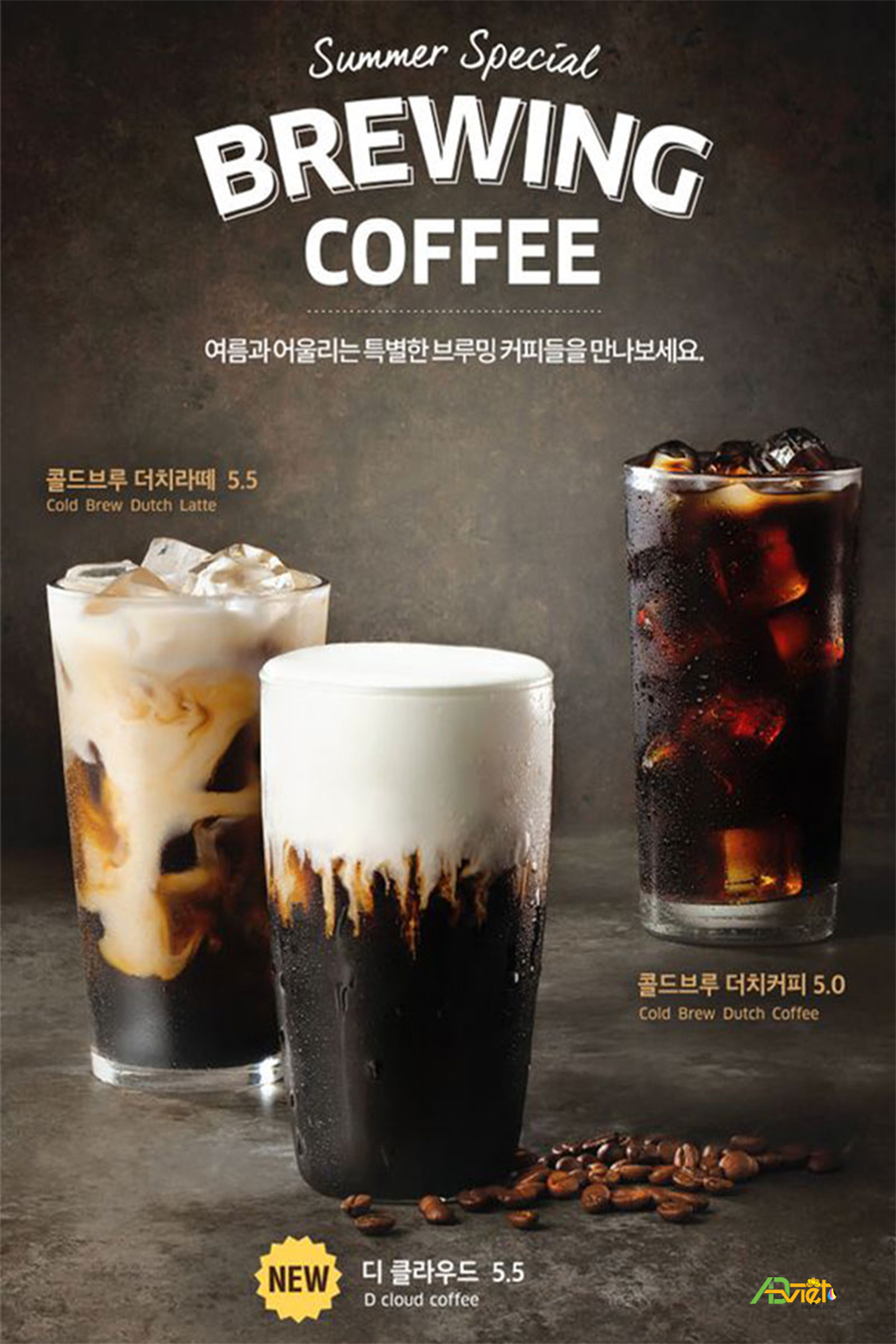 Poster menu quán cafe