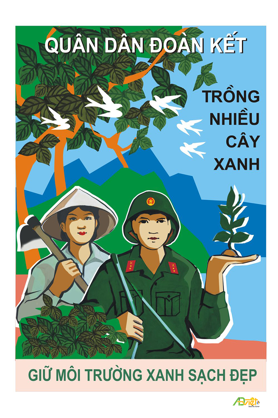 Poster cổ động trồng cây xanh