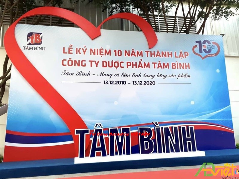 Thi công backdrop sự kiện công ty Tam Bình